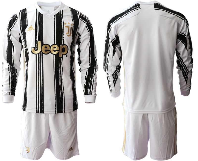 Men 2020-2021 club Juventus home long sleeves white Soccer Jerseys->juventus jersey->Soccer Club Jersey